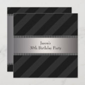 Black Stripe staat voor 30th Birthday Party Kaart (Voorkant / Achterkant)