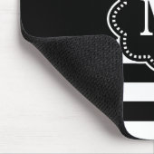 Black Stripe Stippen Monogram Muismat. Muismat (Hoek)