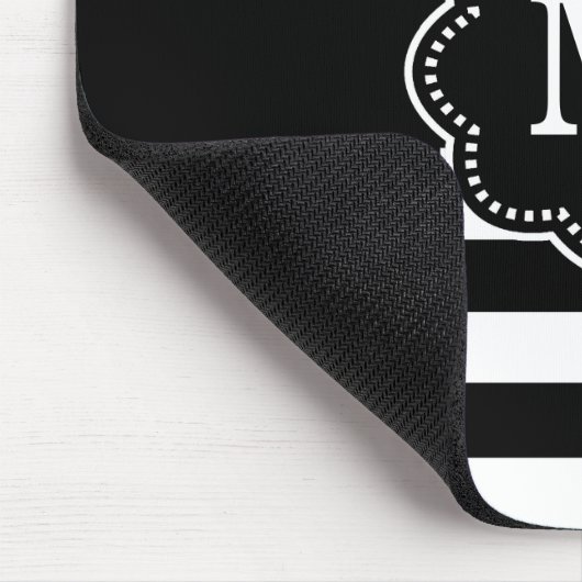Black Stripe Stippen Monogram Muismat. Muismat (Hoek)