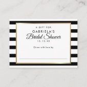 Black Stripe Vrijgezellenfeest Display Card en Lab Informatiekaartje (Voorkant)