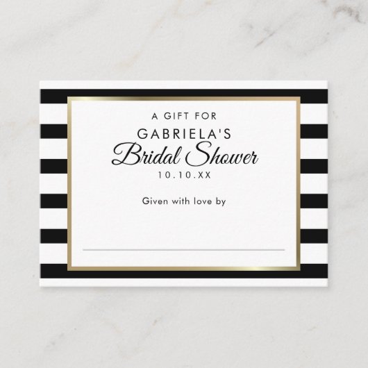 Black Stripe Vrijgezellenfeest Display Card en Lab Informatiekaartje (Voorkant)