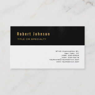 Black Stripe White Background Gold Visitekaartje