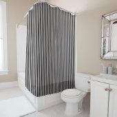 Black Striped Bathroom Shower Curtain Douchegordijn (In situ)