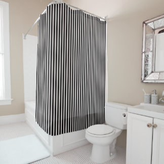 Black Striped Bathroom Shower Curtain Douchegordijn