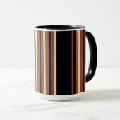 Black Striped Coffee Mok Cup (Voorkant rechts)