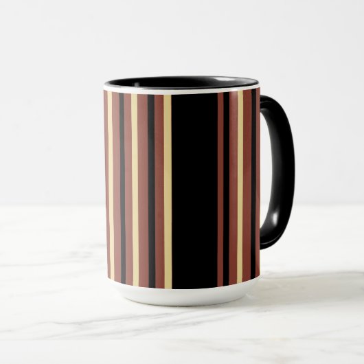 Black Striped Coffee Mok Cup (Voorkant rechts)