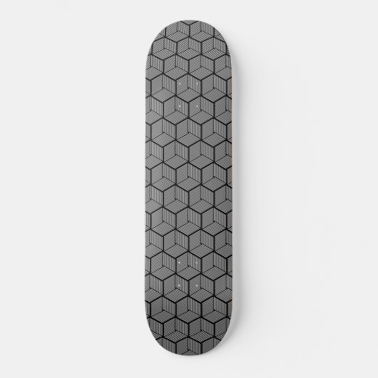 Black Striped Cubes Persoonlijk Skateboard (Voorkant)