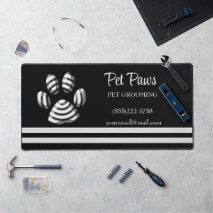 Black Striped Dog Paw Pet Grooming Service Bureaumat
