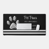 Black Striped Dog Paw Pet Grooming Service Bureaumat (Keyboard & Muis)