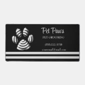 Black Striped Dog Paw Pet Grooming Service Bureaumat (Voorkant)