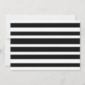 Black Striped Floral Sweet 16 Birthday Invitation Kaart (Achterkant)