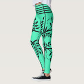 Black Striped Green Futuristic Athletic Leggings (Links)