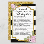 Black Striped Hoe goed je verjaardagsmeisje kent (Voorkant / Achterkant)