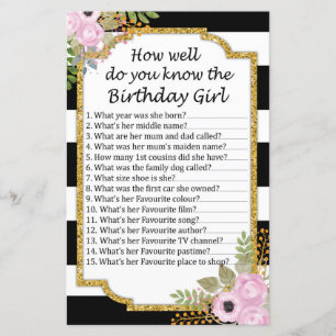 Black Striped Hoe goed je verjaardagsmeisje kent