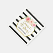 Black Stripes Bloemen Proost op 60 jaar verjaardag Servet (Hoek)