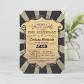 Black Stripes Carnaval verjaardagsfeestje uitnodig Kaart (Staand voorkant)