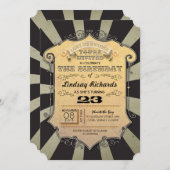 Black Stripes Carnaval verjaardagsfeestje uitnodig Kaart (Voorkant / Achterkant)