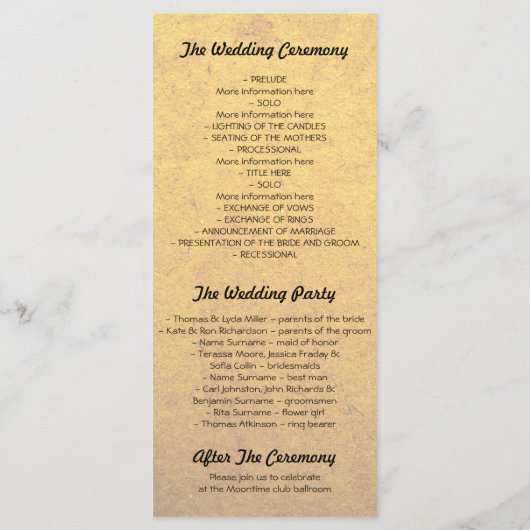 Black Stripes Carnaval Vintage Wedding Programma's (Achterkant)