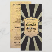 Black Stripes Carnaval Vintage Wedding Programma's (Voorkant / Achterkant)