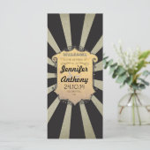 Black Stripes Carnaval Vintage Wedding Programma's (Staand voorkant)