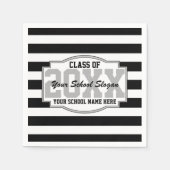 Black Stripes Class of 20XX Graduation Party Servetten (Voorkant)