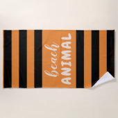 Black Stripes Custom Text Beach ANIMAL Strandlaken (Voorkant)