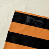 Black Stripes Custom Text Beach ANIMAL Strandlaken (In situ)