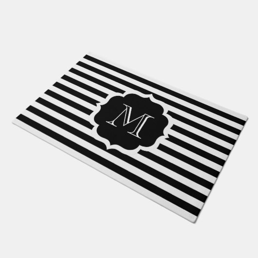 Black Stripes Deurmat (Schuin)