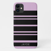 Black Stripes en Roze Mobiele Telefoon Case (Achterkant)