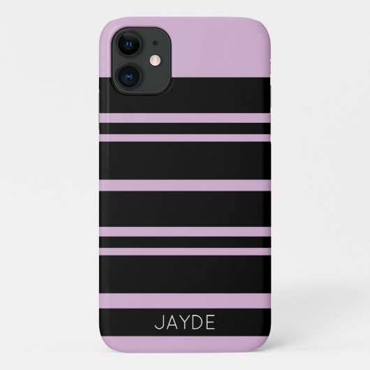 Black Stripes en Roze Mobiele Telefoon Case (Achterkant)