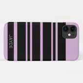 Black Stripes en Roze Mobiele Telefoon Case (Achterkant (horizontaal))
