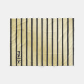 Black Stripes Fleece Deken (Voorkant (Horizontaal))