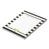 Black Stripes & Gold Foil Heart Notitieblok 5,5 x  (Linkerzijde)