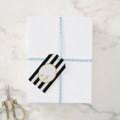 Black Stripes Gold Merry Christmas Gift Labels Cadeaulabel (Met Touw)