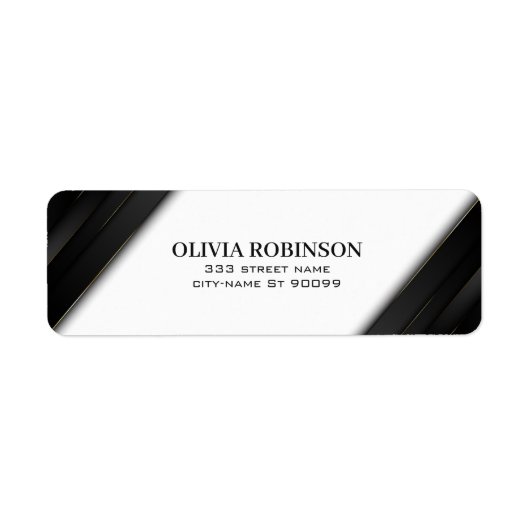Black Stripes Gold Thin Lines Etiket (Voorkant)