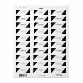 Black Stripes Gold Thin Lines Etiket (Full Sheet)