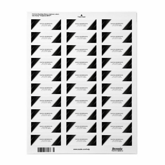 Black Stripes Gold Thin Lines Etiket (Full Sheet)