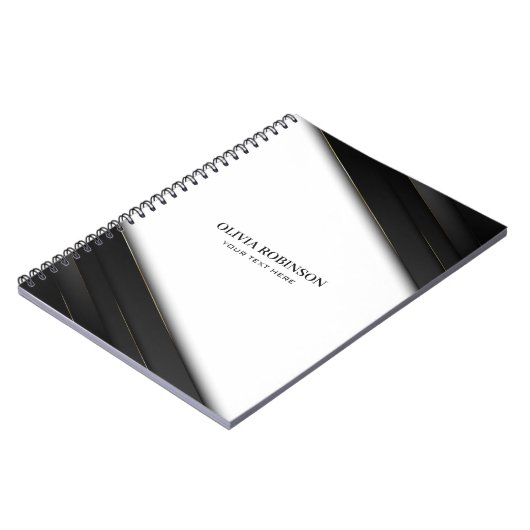 Black Stripes Gold Thin Lines Notitieboek (Linkerzijde)