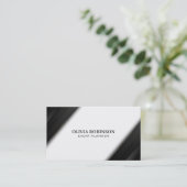 Black Stripes Gold Thin Lines Visitekaartje (Staand voorkant)