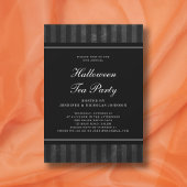 Black Stripes Halloween Tea Party Kaart
