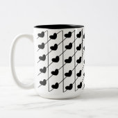 Black Stripes Hearts Tweekleurige Koffiemok (Links)