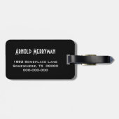 Black Stripes Monogram Bagagelabel voor mannen (Achterkant horizontaal)