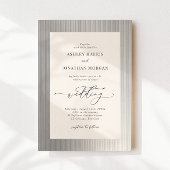 Black Stripes Old Money Wedding Invitation Kaart
