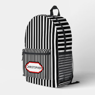 Black Stripes ontwerp gepersonaliseerd Bedrukte Rugzak