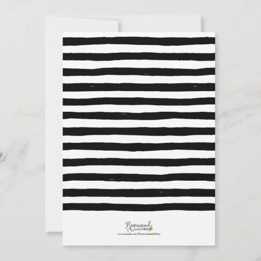 Black Stripes Pink Class of 2023 Graduation Party Kaart (Achterkant)