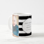Black Stripes Silver Foto Best Mam Kerstmis Koffiemok (Voorkant links)