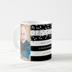 Black Stripes Silver Photo Best Grandpa Kerstmis Koffiemok