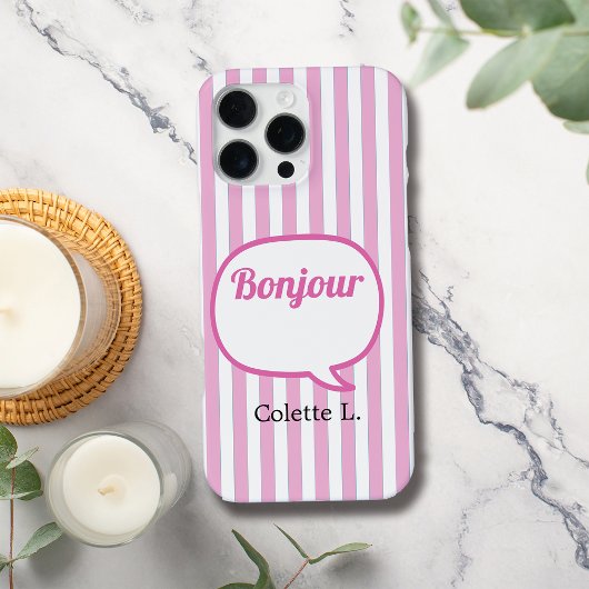 Black Stripes Speech Bubble Personaliseren iPhone Hoesje