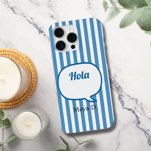 Black Stripes Speech Bubble Personaliseren iPhone Hoesje