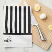 Black Stripes Theedoek (Quarter Fold)